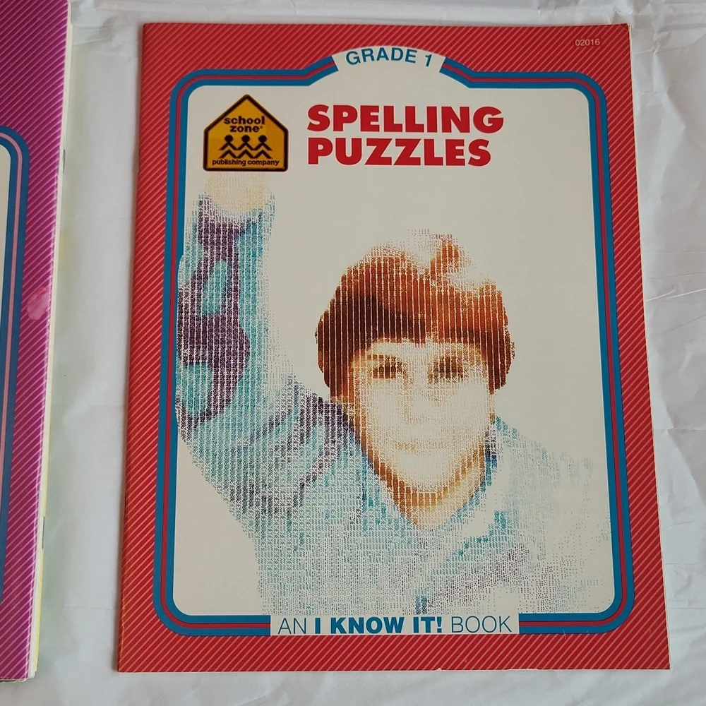 7 Vintage Pre-K Kindergarten & First Grade Educational Workbooks Coloring Books